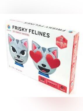 FOAMWORKS Frisky Felines 3D Emoji model Foam Puzzle & Stand